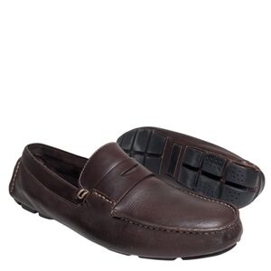 Heschung Luxury Driving Moccasin Loafers Shoes Brown Sz 10